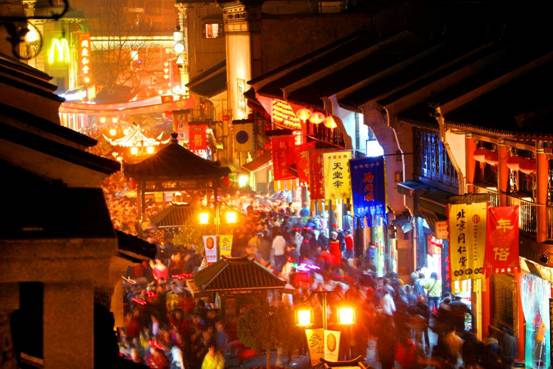 【吴山庙会一景】庙会夜景